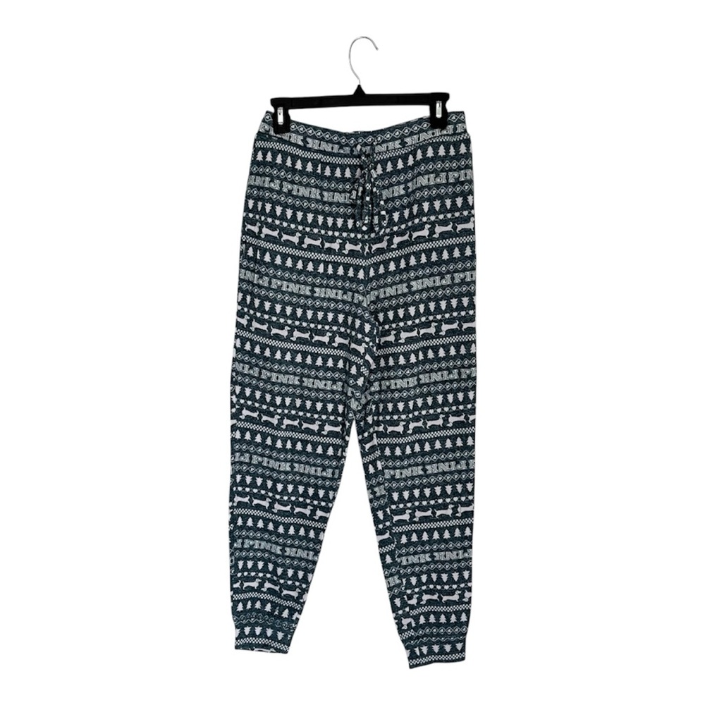 PINK Victoria's Secret Green and White Patterned Sleepwear